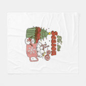 Retro Dies ist die Jahreszeit Weihnachts-Baumkrone Fleecedecke (Vorderseite (Horizontal))