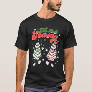 Retro Dies ist die Jahreszeit Weihnachtsbaumkuchen T-Shirt