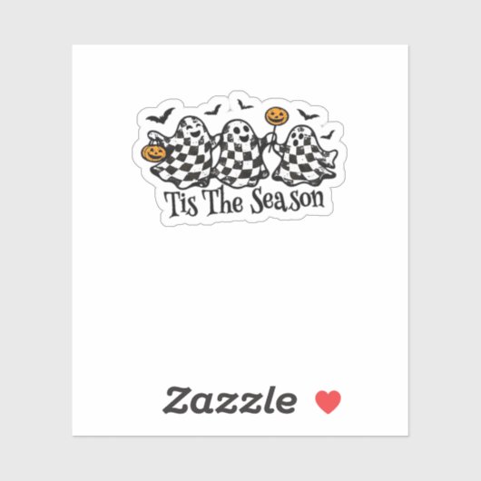 Retro Dies ist die saisonbedingte Checked Hallowee Aufkleber (Blatt)