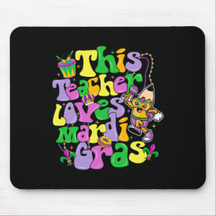 Retro Diese Lehrerin Lieben Mardi Gras Lehrerin Ca Mousepad