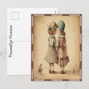 Retro Diese Saison Freundschaft feiern Süß Feiertagspostkarte