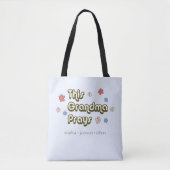 Retro dieses Oma Prays Light Blue Tote Bag Tasche (Vorderseite)