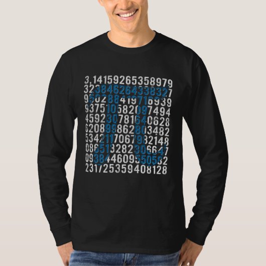 Retro Digit Pi Symbol  Pi Day Math Teacher Student T-Shirt (Vorderseite)