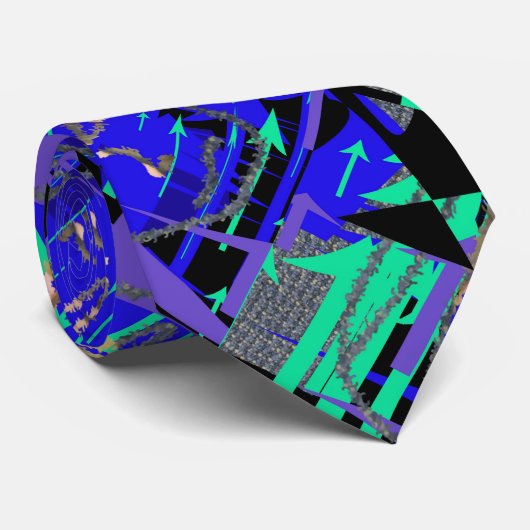 Retro Digital Splatted Paint Krawatte (Gerollt)