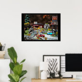 Retro Diner, 50er Jahre Mini-Diner Diorama Poster (Heimbüro)