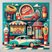 Retro Diner Americana Poster (Vorne)