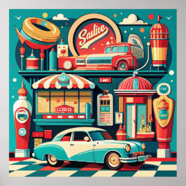 Retro Diner Americana Poster
