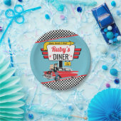 Retro Diner Aquamarin, Red Birthday Party der 50er Pappteller (Party)