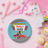 Retro Diner Aquamarin, Red Birthday Party der 50er Pappteller (Party)