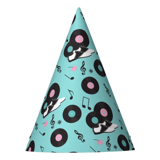 Retro Diner Birthday Party Hat - Sock Hop Ro Partyhütchen (Vorderseite)