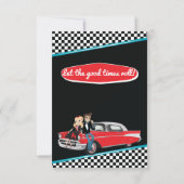 Retro Diner Black and Red Menu Card der 50er Jahre Einladung (Rückseite)