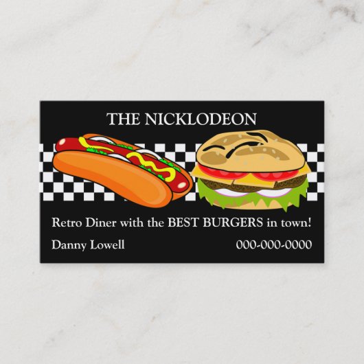Retro Diner Business Card Visitenkarte (Vorderseite)