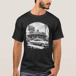Retro Diner & Classic Cars Grafischer T - Shirt