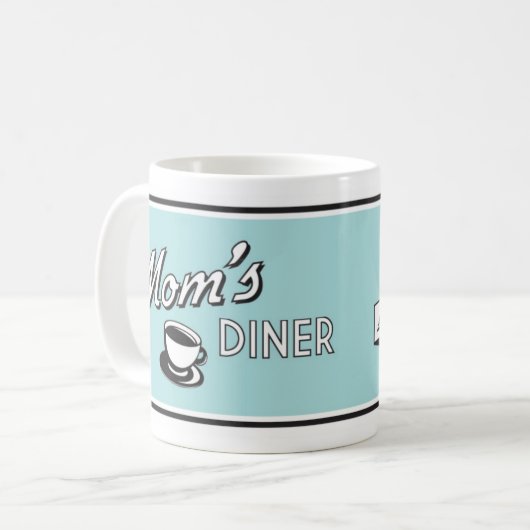 Retro Diner Coffee Tasse - Retro Design Trinkbehäl (Vorderseite Links)