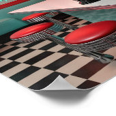 Retro Diner Coffee's Hot with Free Sass Poster (Ecke)