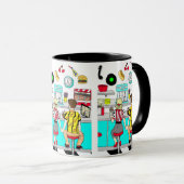 Retro Diner Couple Holding Hand 1950er Jahre Era Tasse (VorderseiteRechts)