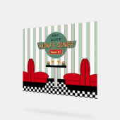 Retro-Diner der Mama mit Burgers & Ber Akryllische Acrylschild (Winkel)