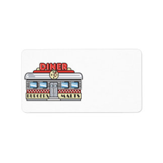 Retro-Diner-Design Adressaufkleber