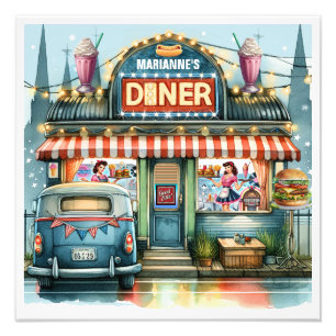 RETRO DINER FIFTIES FOTODRUCK