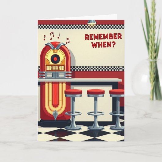 Retro-Diner-Geburtstagskarte Karte (Vorderseite)