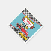 Retro Diner Gelb in den 50er Jahren, Aquamarin, Ro Serviette (Ecke)