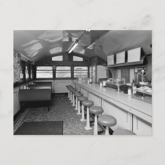 Retro-Diner-Innenraum 1950er Jahre Postkarte (Vorderseite)