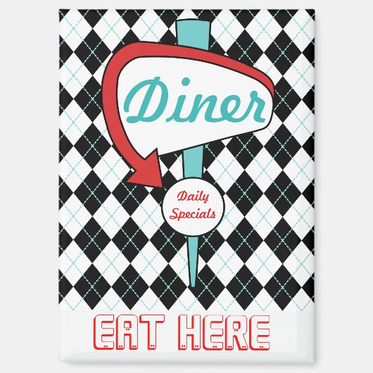 Retro-Diner-Küchenmagnet Magnet (Vorderseite)