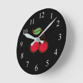 Retro-Diner-Küchenuhr Black Cherry Wanduhr (Winkel)