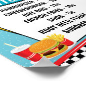 Retro Diner Menu der 50er Jahre Aquamarin, rot, ge Poster (Ecke)