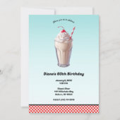 Retro Diner Milkshake Ice Creme Geburtstagsparty Einladung (Vorderseite)