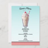 Retro Diner Milkshake Ice Party Menu Einladung (Vorderseite)