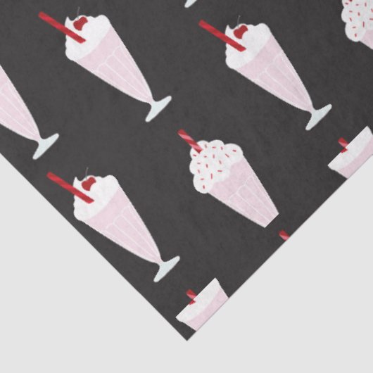 Retro Diner Milkshake Muster Seidenpapier (Ausschnitt)