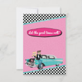 Retro Diner Pink & Aquamarin Menu Card der 50er Ja Einladung (Rückseite)