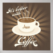 Retro Diner Poster Besser mit Kaffee (Vorne)