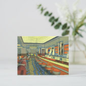 Retro-Diner-, Restaurant- oder Bar-Eröffnungs-Einl Postkarte (Stehend Vorderseite)