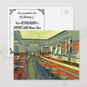 Retro-Diner-, Restaurant- oder Bar-Eröffnungs-Einl Postkarte (Vorne/Hinten)