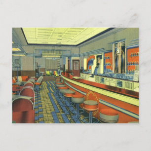 Retro-Diner-, Restaurant- oder Bar-Eröffnungs-Einl Postkarte