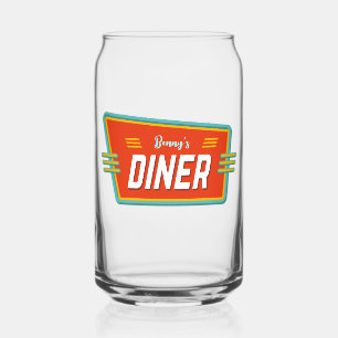 Retro-Diner-Schild individuell anpassbar Dosenglas