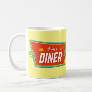 Retro-Diner-Schild individuell anpassbar  Kaffeetasse