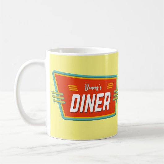Retro-Diner-Schild individuell anpassbar Kaffeetasse (Links)