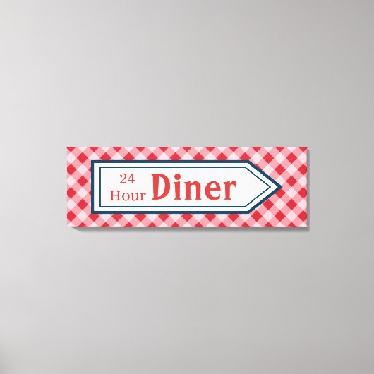 Retro-Diner-Schild Kunst Leinwanddruck (Vorderseite)