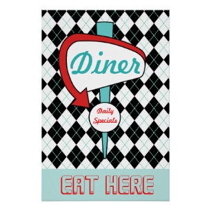 Retro-Diner-Schild-Wandkunst Poster