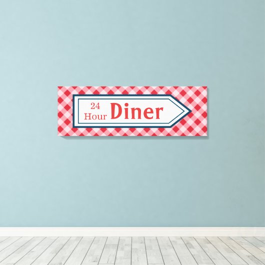 Retro Diner Sign Art Leinwanddruck (Insitu (Holzboden))
