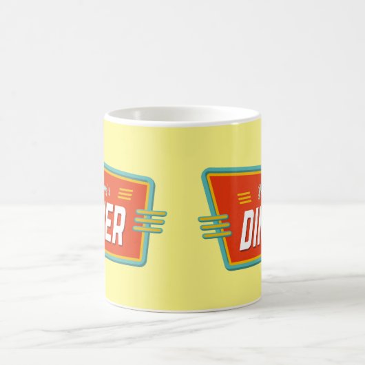 Retro Diner Sign Custom Kaffeetasse (Mittel)