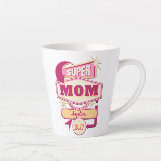 Retro Diner Sign Super Mama Milchtasse (Rechts)