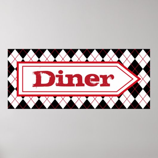 Retro Diner Sign Wall Art Poster (Vorne)