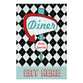 Retro Diner Signer Wall Art Poster (Vorderseite)