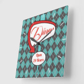 Retro Diner signieren Wandklebegeschenk Quadratische Wanduhr (Winkel)