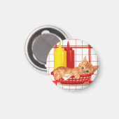 Retro Diner Style Kitten Magnet (Vorderseite/Rückseite)