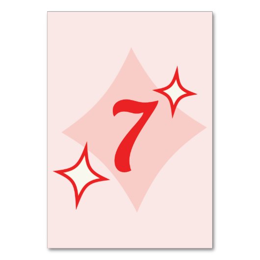 Retro Diner Table Numbers Tischnummer (Vorderseite)